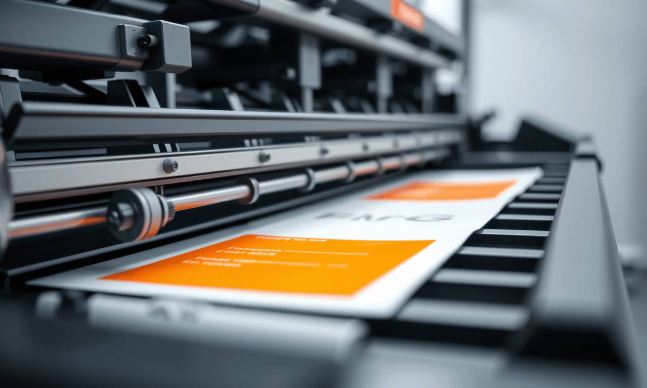 Auslage einer Druckmaschine